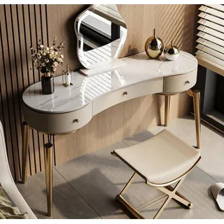 Moderner Schminktisch Schlafzimmer Möbel Frisierkommode 3x Schubladen - Beige