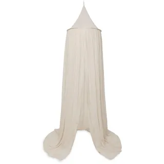 jollein Baldachin Cosy Check – 245 cm – Betthimmel Babybett Kinderzimmer – Innenschlaufe für Mobile – Oeko-TEX Zertifiziert – Sand Nougat Karo