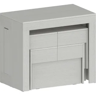 Tisch- und Stuhlset Dadamoni, Mehrzweckkomposition, Set mit Konsole und 2 ausziehbaren Bänken, 100 %  Italy, 66 x 25 x 45 cm, Weiß - Weiß