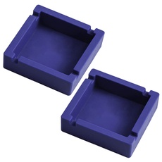 2 Stücke 10cm Silikon Aschenbecher Hochtemperatur Hitzebeständiger Tischplatte Aschenbecher für Drinnen und Draußen (Blau)