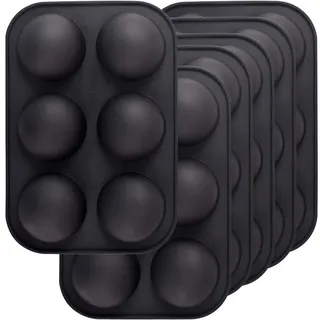 Silikonform mit 6 Löchern, Halbkugelform, 6 Packungen, 6 Halbkugeln, für die Herstellung von Schokoladenbomben, Kuchen, Gelee, Pudding, Kuppel-Mousse, Schwarz