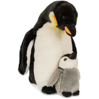 Uni-Toys - Kaiserpinguin mit Baby - 26 cm (Höhe) - Plüsch-Vogel, Pinguin - Plüschtier, Kuscheltier