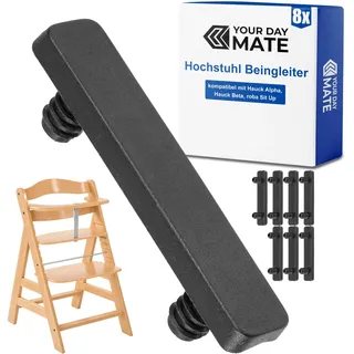 Stuhlbeingleiter für Hochstuhl, 8 Stück, kompatibel mit Hauck Alpha, Hauck Beta, roba Sit Up, 33 mm Lochabstand, in Schwarz, aus Kunststoff, Stuhlbeinschoner Kinderhochstuhl, Stuhlbeinsocken Babystuhl
