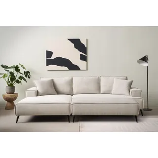 Home Affaire Sitzgruppe »TVINNU, Polsterecke L-Form, Schlaffunktion, mit Hocker« Set, 2 Stk. tlg. Set, stellbar zum Schlafsofa (Krokodilverbinder), beige