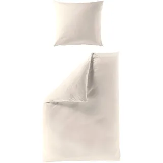 BIERBAUM Bettwäsche »Elegant uni« 2 Stk. tlg. Mako-Satin, 100 % Baumwolle, Uni, pflegeleicht, beige