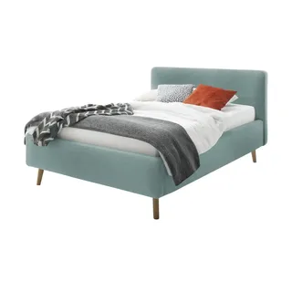Meise Möbel Polsterbett Mattis 140 x 200 cm Stoff Blau Eisblau