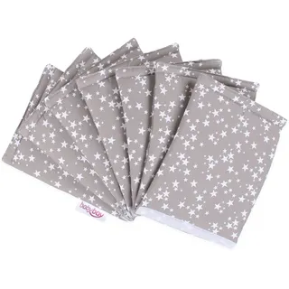 babybay Nestchen Ultrafresh Piqué passend für Modell Maxi, Boxspring, Comfort, Mini und Midi, taupe Sterne weiß