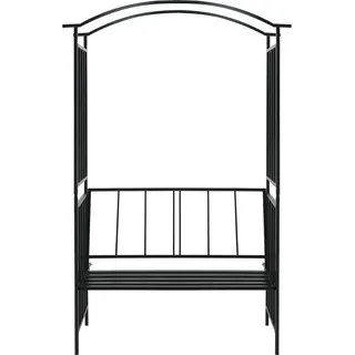 vidaXL Rosenbogen mit Bank Schwarz 128x50x207 cm Eisen - Schwarz