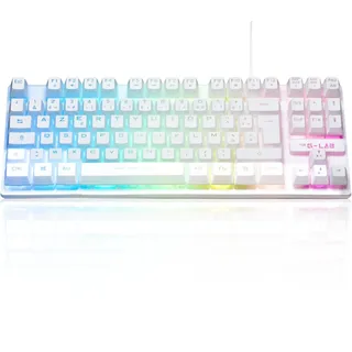 The G-Lab Keyz Caesium TKL Gamer-Tastatur TKL 87 Tasten, kabelgebunden, USB, AZERTY, Französisch, LED-Hintergrundbeleuchtung, Mehrfarbig – kompakte Gaming-Tastatur ohne Nummernblock für PC/PS4/PS5-