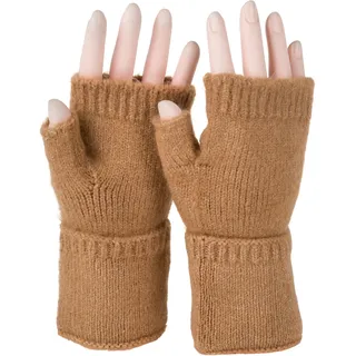 styleBREAKER Strickhandschuhe "Fingerlose Strickhandschuhe Einfarbig" 1 Stk., camel