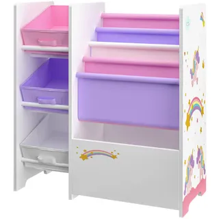 [en.casa] Kinderregal Vimianzo 60 x 65 x 30 cm Holzwerkstoff lila-rosa