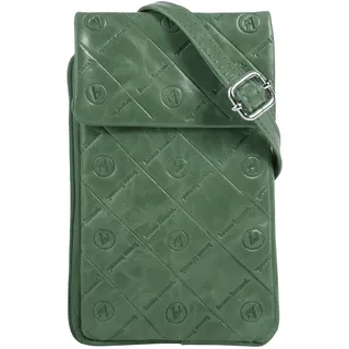 Umhängetasche BRUNO BANANI, Damen, Gr. B/H/T: 13cm x 20cm x 3cm onesize, grün, Leder, leicht glänzend, unifarben, Taschen Umhängetasche, echt Leder