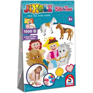 Schmidt Spiele Jixelz Bibi & Tina 1500 Teile, 5 Motive, Kinder-Bastelsets, Kinderpuzzle