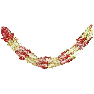 Weihnachten Folie Decke Dekorationen 2 Ton " Rote Gold " 20cm X 1.5M 5 Teil