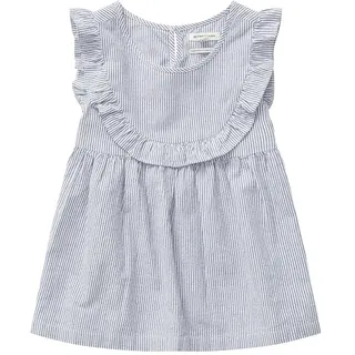 Tom Tailor 1031956 Volant Allover ärmellose Bluse - Thin Blue Vertical Stripe - 116-122 cm