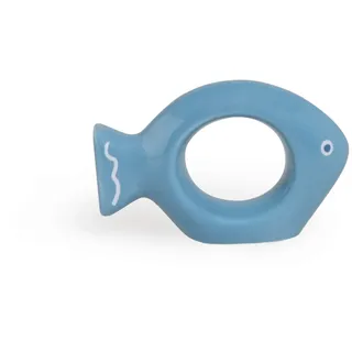 Excelsa Ocean Serviettenring, Keramik, Weiß/Hellblau