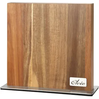 zayiko Magnetischer Messerblock ohne Messer aus Akazienholz I beidseitiger Messerhalter für bis zu 10 Küchenmesser - Küchen Organizer mit Magneten I 3,3 cm starkes Holz - Messer Aufbewahrung