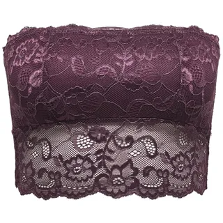 ONLY Damen Onlchloe Lace Glitter Bandeau Top Acc, Winetasting, Large