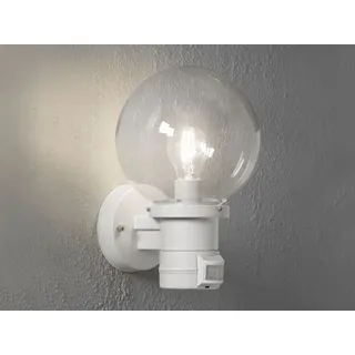 Konstsmide LED Außenwandleuchte mit Bewegungsmelder, Wandlampe außen, Terrassenlampe, Weiß - Weiß