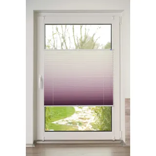K-HOME Plissee Farbverlauf Sunrise 100 x 210 cm rot/weiß