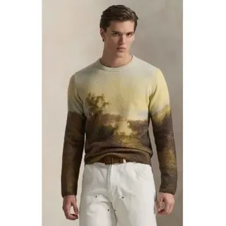 Polo Ralph Lauren für Herren. 710P03173001 Hudson River Scene mehrfarbiger Pullover (M), Lässig, Wolle, Klassisch