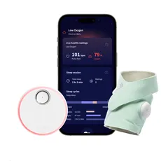 Bild Dream Sock – Pulsoximeter, Liveübertragung von Herzfrequenz, Sauerstoffsättigung & Schlafverhalten bei Säuglingen & Babys