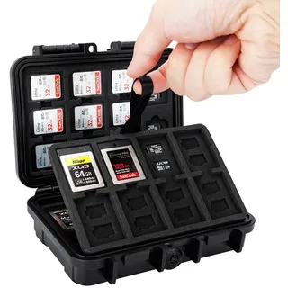 KIWIFOTOS Hartschalen-Schutzhülle mit 114 Steckplätzen, wasserdicht, tragbar, passend für 22 x SD, 76 x Micro SD und 16 x CF Express Typ B & XQD Kartenschlitz, Eva-Schaumstoff, stoßfest, große