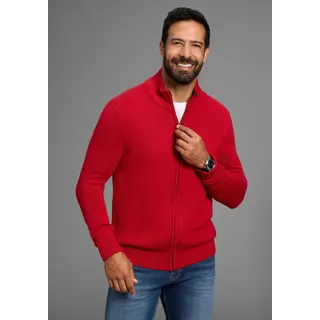 Strickjacke MAN'S WORLD "in vielen Farben Preis- Leistungsbestseller", Herren, Gr. XL (56/58), rot (dunkelrot), Strick, Obermaterial: 50% Baumwolle, 50% Polyacryl, unifarben, Basic, regular fit, ohne Ausschnitt, Rippstrickbündchen, Strickjacken Strickjacke, aus Baumwollmischung, bequeme Paßform