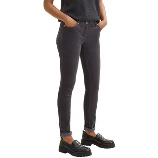 TOM TAILOR Damen Alexa Slim Samthose 1034190, 15417 - Evident Anthracite, 34W / 30L