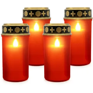 Relaxdays LED Grablicht 4 St. rot