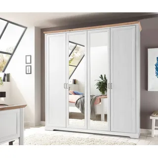 SchlafKONTOR Drehtürenschrank Jasmin II 214 x 220 x 64 cm Braun