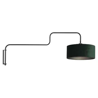 Steinhauer - wandleuchte - Bloeba - grün schwarz - metall veloursstoff - Ø 40cm - E27 - 4176ZW - Grün, Schwarz