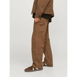Cargohose JACK & JONES "JPSTEDDIE CARPENTER PANTS NOOS", Herren, Gr. 30, Länge 32, orange (rubber), Web, Obermaterial: 100% Baumwolle, unifarben, loose fit knöchellang, Hosen Cargohose