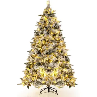 Costway Weihnachtsbaum Beleuchtung Grün , Kunststoff , 186 cm , Dekoration, Weihnachtsdekoration, Christbäume & Zubehör