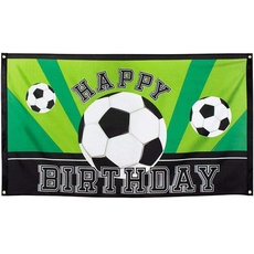 Bild 62502 - Fahne Happy Birthday, Größe 90 x 150 cm, Banner, Flagge, Fußball, Sport, Dekoration, Geburtstag, Mottoparty, grün, Einheitsgröße
