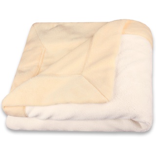 CelinaTex Flauschige Kuscheldecke 150 x 200 cm beige und Creme weiß Decke Sofa Wohndecke Mikrofaser Fleece Oeko-TEX Toronto