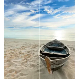 Schulte DecoDesign Duschrückwand Foto über Eck Ruderboot 210 x 90 x 90 cm