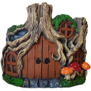 TIN DREAMS FACTORY | Handbemalter Hobbit-Blumentopf aus Beton – Dekoratives Pflanzgefäß für Sukkulenten, Bonsai und Blumen – Garten Deko für Innen und Außen – Originelle Geschenkidee