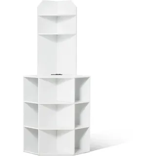 Vevor Eckschrank Aufbewahrungsschrank mit 6-stufiger Regalen Mehrzweckschrank (1626 mm Hohe) mit USB-Anschlüssen und Steckdosen und verstellbaren Regalen, Küchenschrank für Wohnzimmer Waschküche