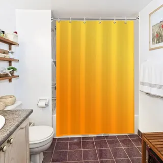 Uiiooazy Duschvorhang 150x200cm, Duschvorhang Anti Schimmel Orange Gradient Gelb Herbst Modern Duschvorhänge Stoff Waschbar Wasserdicht Polyester Blickdicht Bad Vorhang mit 10 Haken für Badezimmer