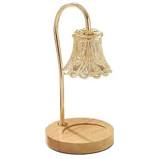 Topchances Kerzenwärmer Lampe Dimmbar Wachsschmelzer Kerzenwärmer Lampe mit 2 Glühbirnen Aromatische Kerzenhalter für Home Office Schlafzimmer Wohnzimmer Geschenk (Bernstein mit Timer)