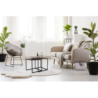 MIRRORS AND MORE Beistelltisch »Judy« Set, 2 Stk. tlg. schwarzes Metallgestell, schwarz