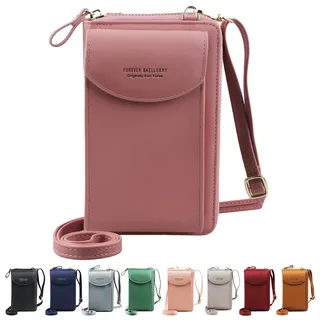 Jangostor kleine Crossbody Tasche Handy - Handy Umhängetasche, Handy Mini-Tasche, Multifunktionale Handytasche mit Credit Card Slots Verstellbar Schultergurt für Handy unter 6,3 Zoll (Pink)