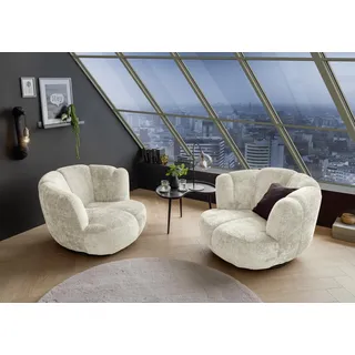 Stella Trading Sessel Muriel Textil 101 x 69 x 107 cm Beige drehbar