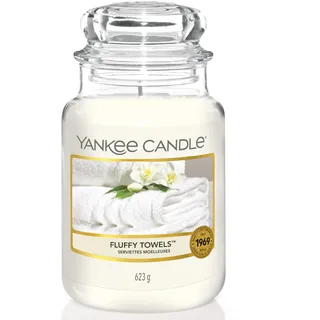 Yankee Candle Fluffy Towels große Duftkerze 623 g weiß
