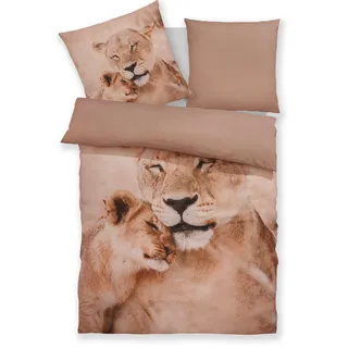 otto home my home Bettwäsche »Lyki« 2 tlg. ab Größe 135x200 cm, 100% Polyester, Katze, Pferd, Löwe, Pinguin