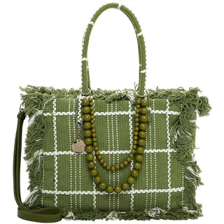 SURI FREY Cacey Shopper Baumwolle Green/White