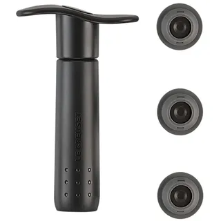 Le Creuset Le Creuset, Weinpumpen-Set inkl. 3 Verschlüssen, WA 137, Schwarz matt, 49200000008200