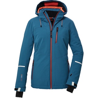 killtec Damen Skijacke/Funktionsjacke mit abzippbarer Kapuze und Schneefang KSW 81 WMN SKI JCKT, aquaverde, 38, 39746-000