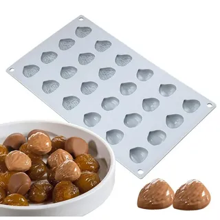 silikonformen Schokolade, Mousse-Kuchenform Silikon backformen - 3D backform DIY Mold, 24 Löcher Kastanie